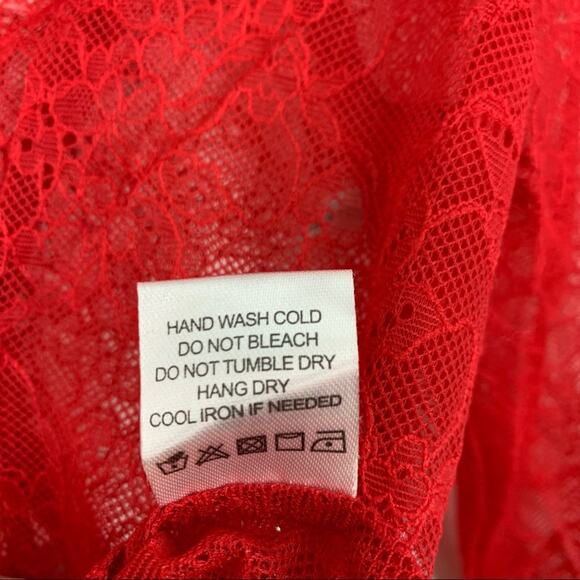 Lovers + Friends Pearson Bodysuit Cherry Red Lace Women’s XS NEW - Picture 7 of 12